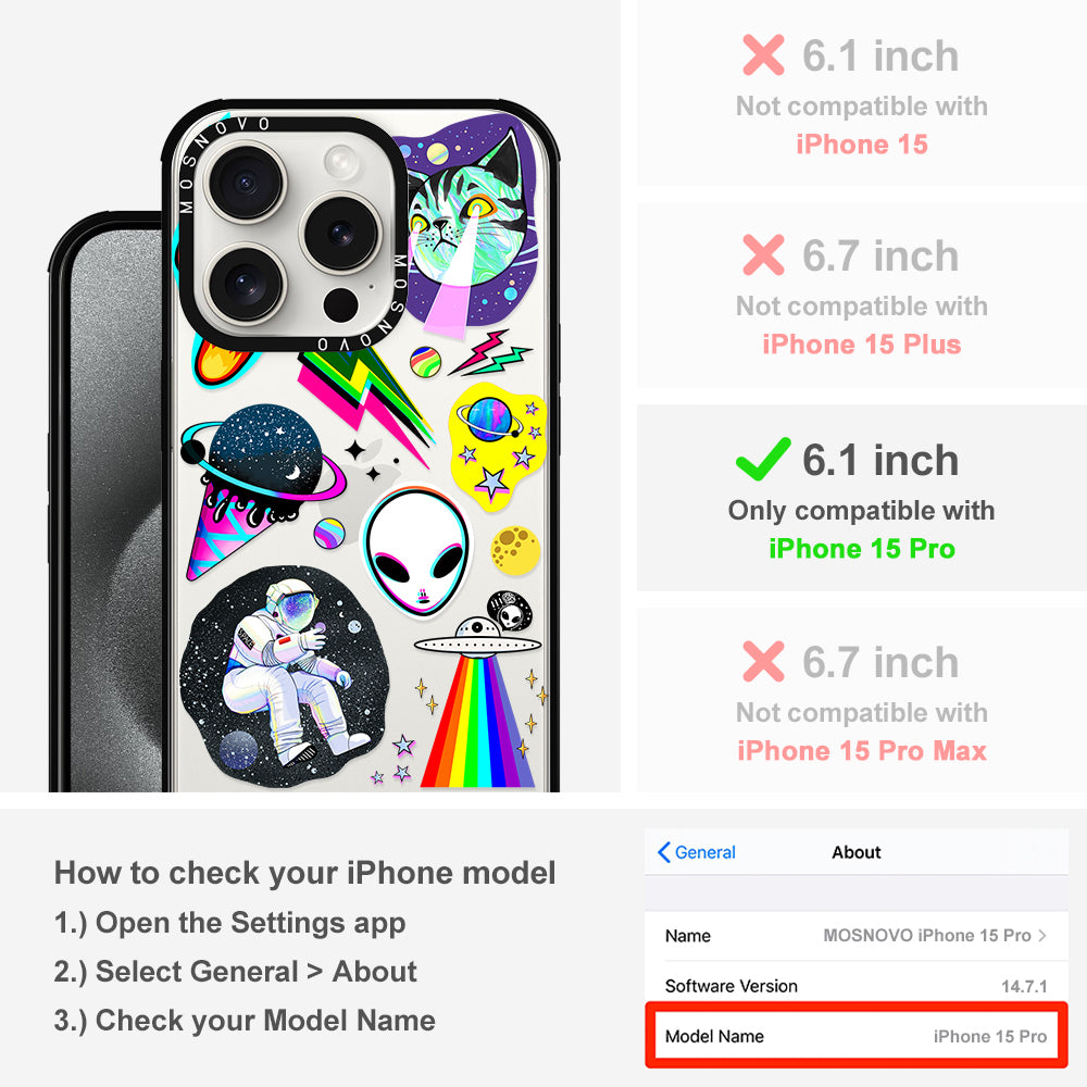 Sci-Fi Stickers Phone Case - iPhone 15 Pro Case - MOSNOVO