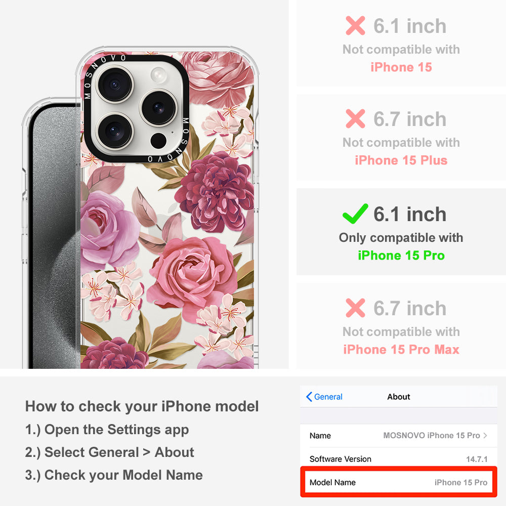 Blossom Flowe Floral Phone Case - iPhone 15 Pro Case - MOSNOVO