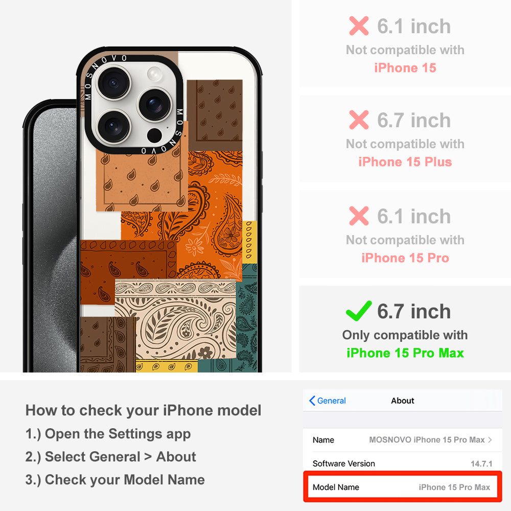 Vintage Paisley Phone Case - iPhone 15 Pro Max Case - MOSNOVO