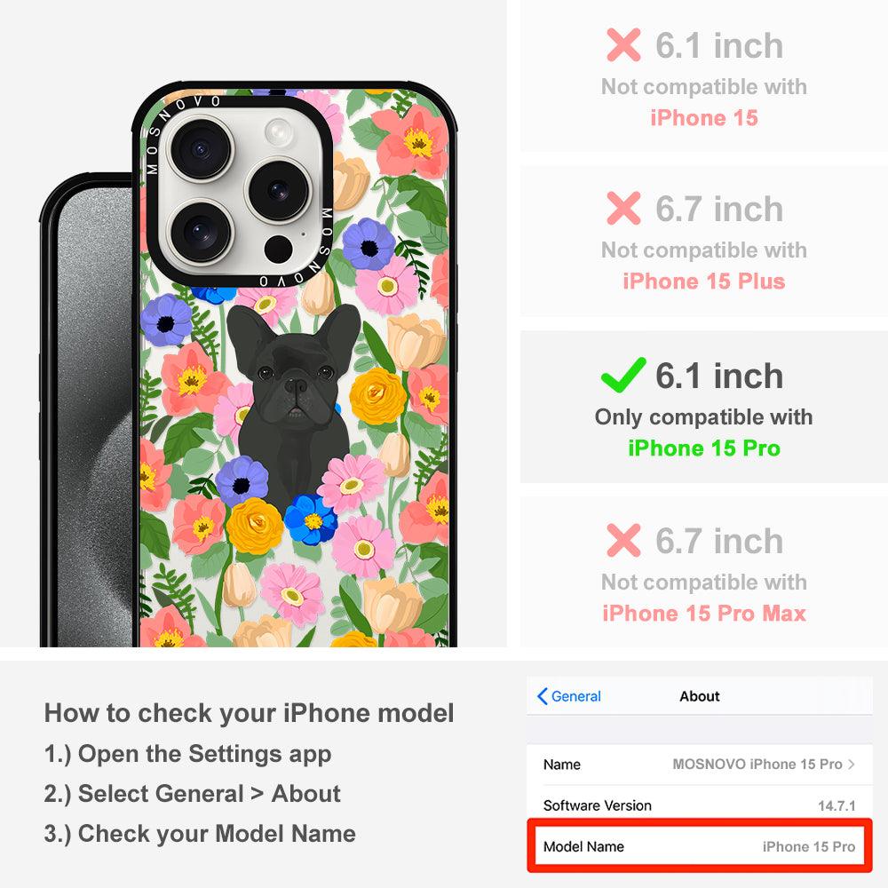 French Bulldog Garden Phone Case - iPhone 15 Pro Case - MOSNOVO