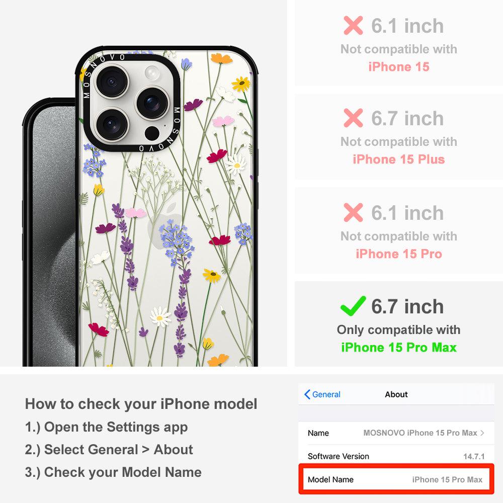 Floral Garden Lavender Daisy Flower Phone Case - iPhone 15 Pro Max Case - MOSNOVO