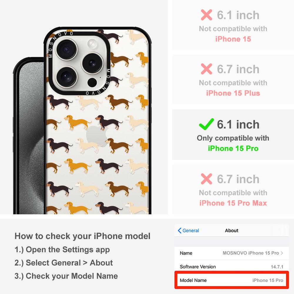 Cute Dachshund Phone Case - iPhone 15 Pro Case - MOSNOVO