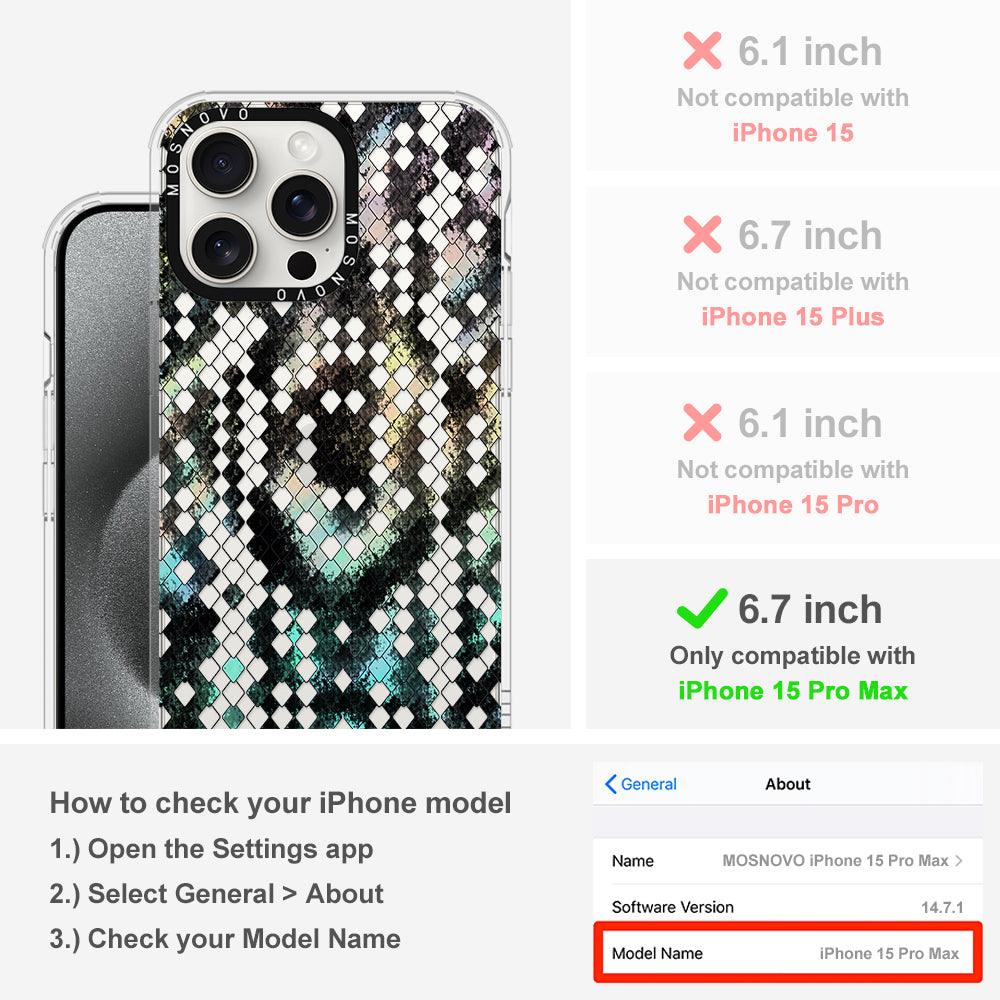 Rainbow Snake Print Phone Case - iPhone 15 Pro Max Case - MOSNOVO