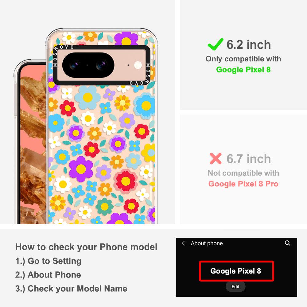 Retro Flower Phone Case - Google Pixel 8 Case - MOSNOVO