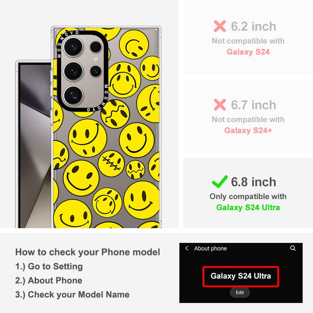 Yellow Sad Smile Face Phone Case - Samsung Galaxy S24 Ultra Case - MOSNOVO