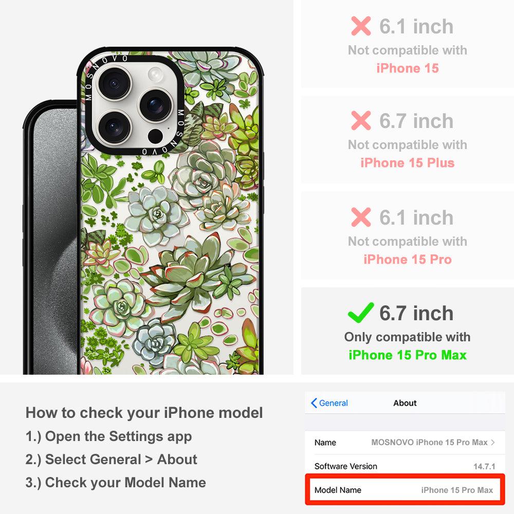 Succulent Phone Case - iPhone 15 Pro Max Case - MOSNOVO