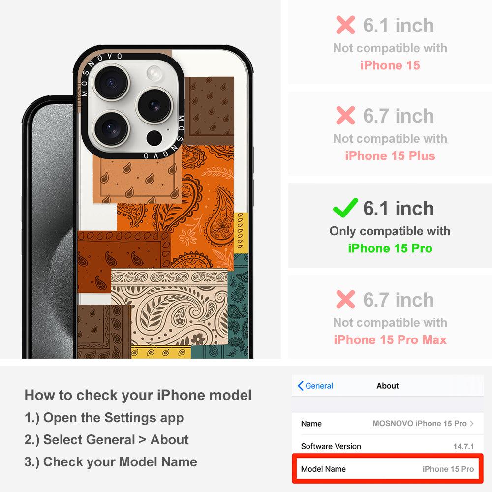 Vintage Paisley Phone Case - iPhone 15 Pro Case - MOSNOVO