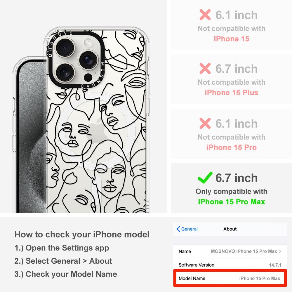 Abstract Face Line Art Phone Case - iPhone 15 Pro Max Case - MOSNOVO