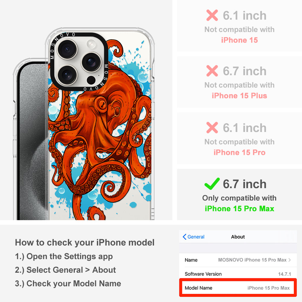 Octupus Phone Case - iPhone 15 Pro Max Case - MOSNOVO