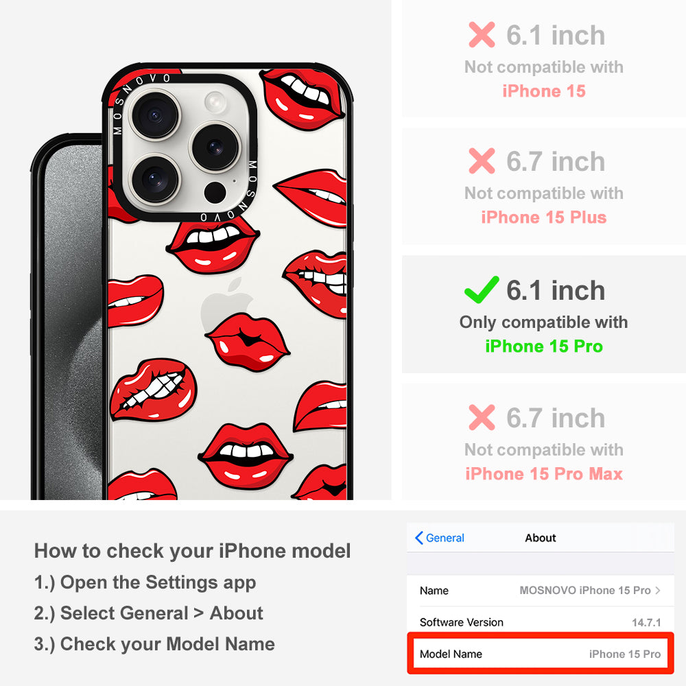 Hot Lips Phone Case - iPhone 15 Pro Case - MOSNOVO