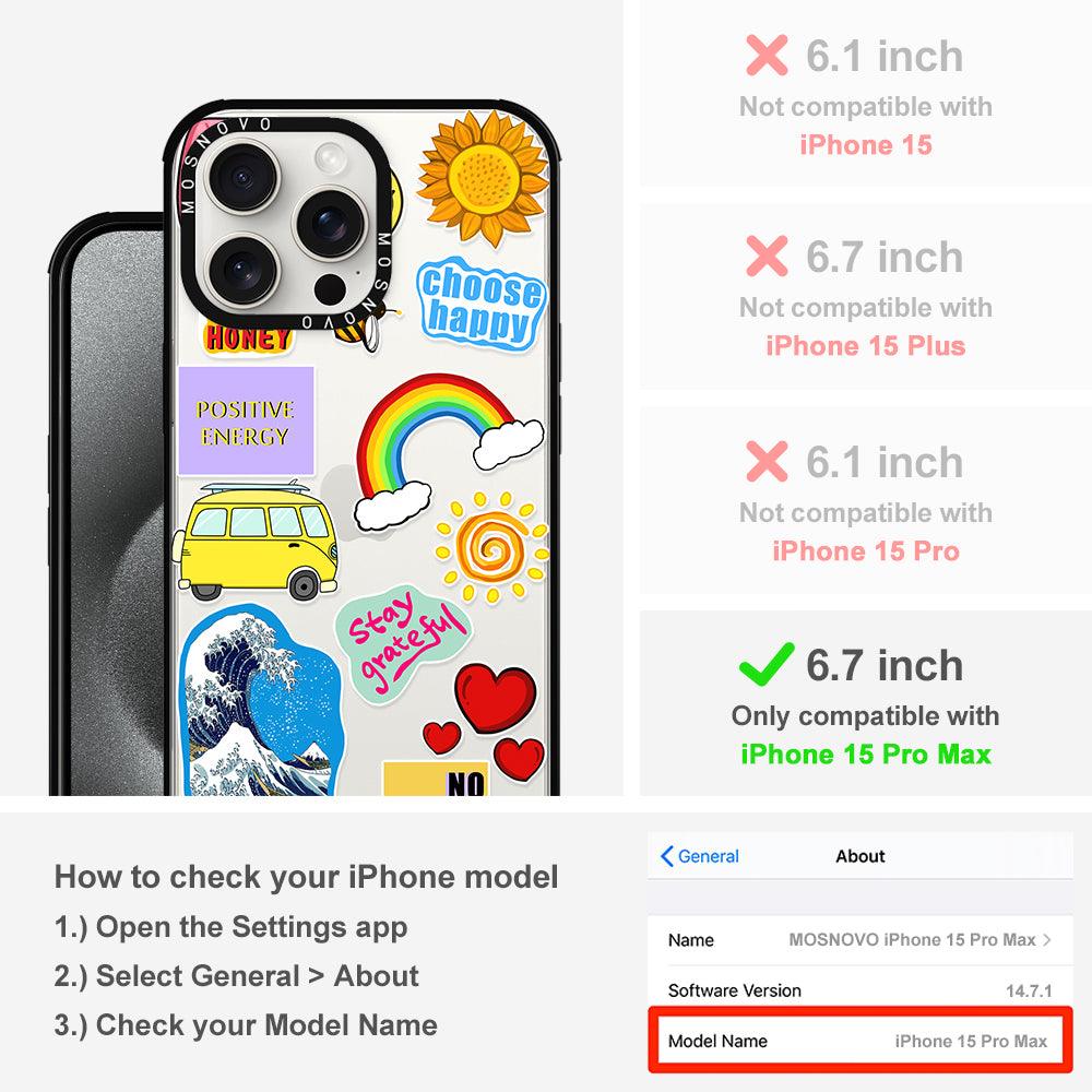 Happy Vibes Phone Case - iPhone 15 Pro Max Case - MOSNOVO