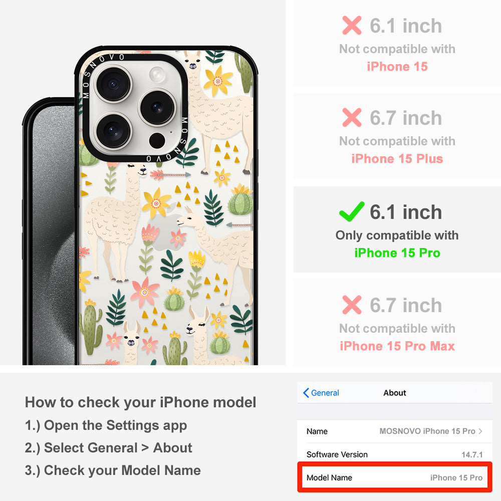 Desert Llama Phone Case - iPhone 15 Pro Case - MOSNOVO
