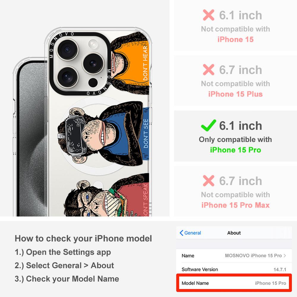 Don't Speak, Don't See,Don't Hear Phone Case - iPhone 15 Pro Case - MOSNOVO