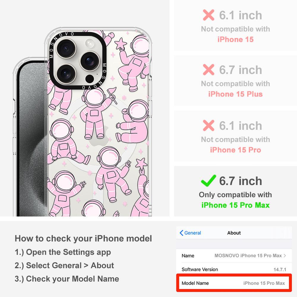 Pink Astronaut Phone Case - iPhone 15 Pro Max Case - MOSNOVO