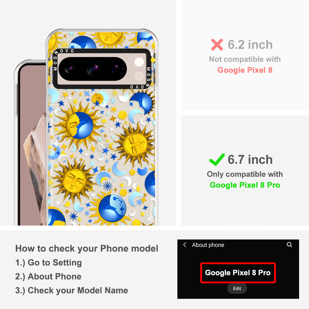 Sun and Moon Phone Case - Google Pixel 8 Pro Case - MOSNOVO