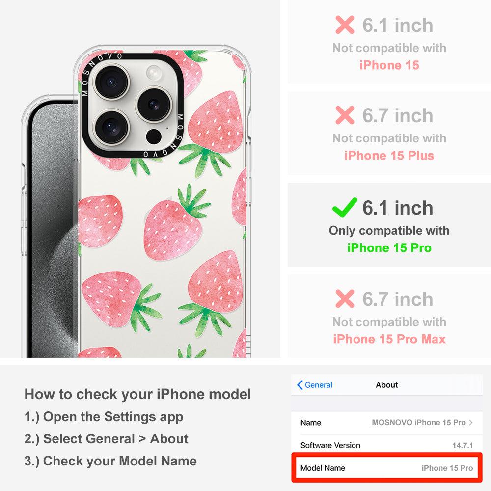 Pastel Strawberry Phone Case - iPhone 15 Pro Case - MOSNOVO