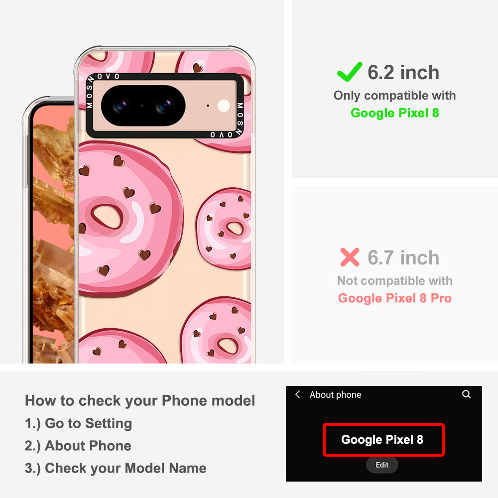 Pink Donuts Phone Case - Google Pixel 8 Case - MOSNOVO