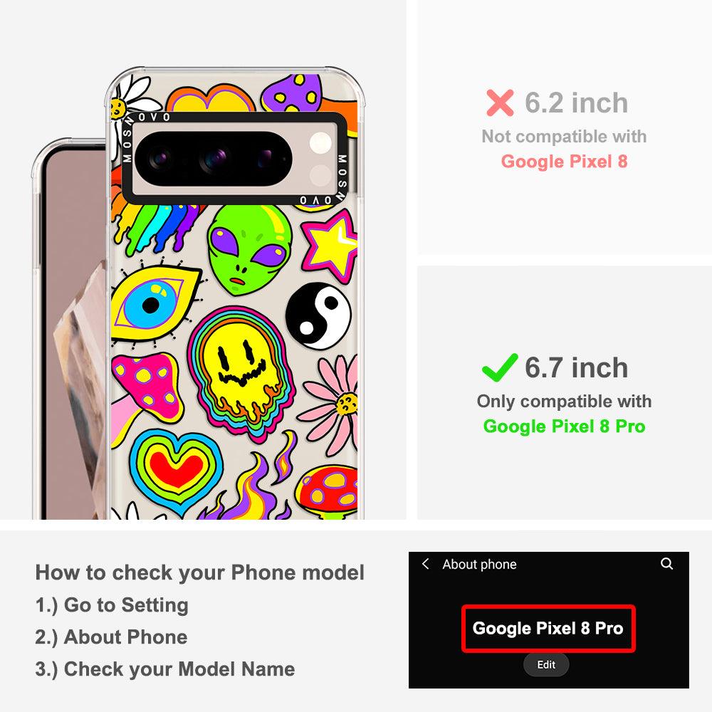 Hippie Rainbow Face Love Phone Case - Google Pixel 8 Pro Case - MOSNOVO