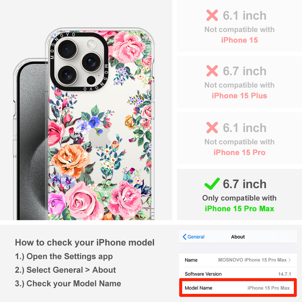 Flower Garden Phone Case - iPhone 15 Pro Max Case - MOSNOVO