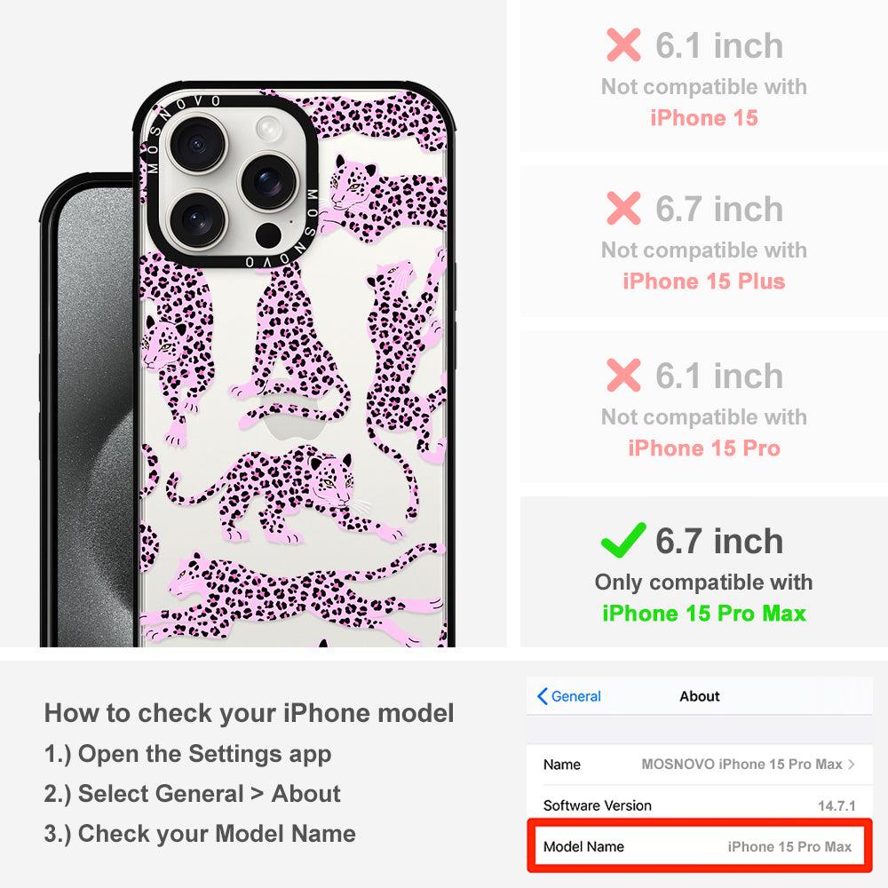 Pink Leopard Phone Case - iPhone 15 Pro Max Case - MOSNOVO