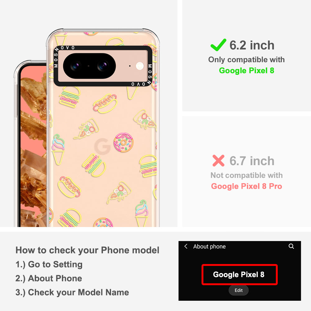 Neon Burgers Phone Case - Google Pixel 8 Case - MOSNOVO