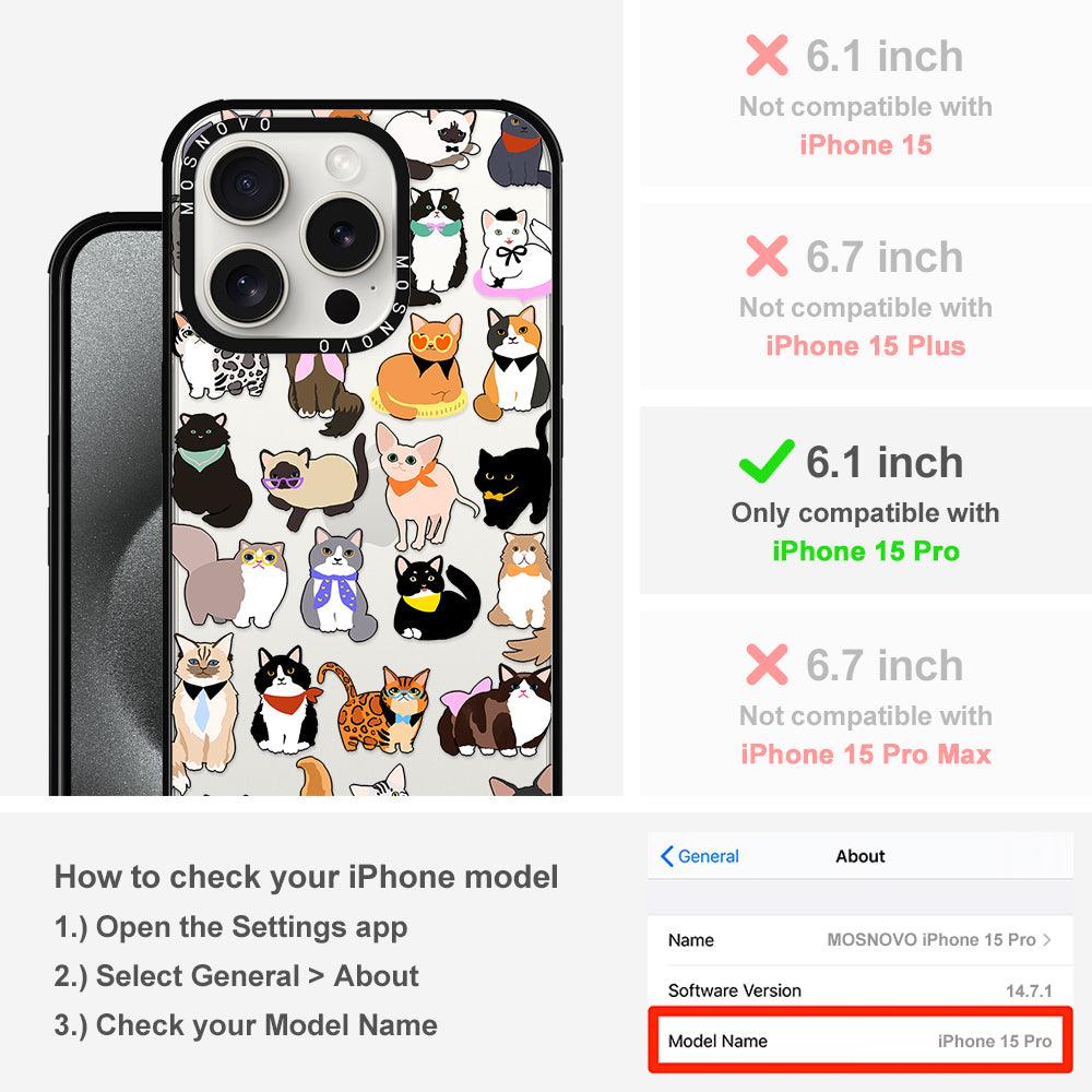 Cute Cat Phone Case - iPhone 15 Pro Case - MOSNOVO