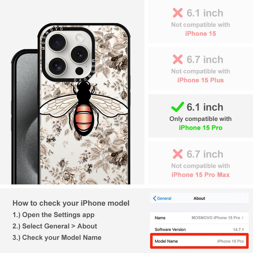 Vintage Bee Phone Case - iPhone 15 Pro Case - MOSNOVO