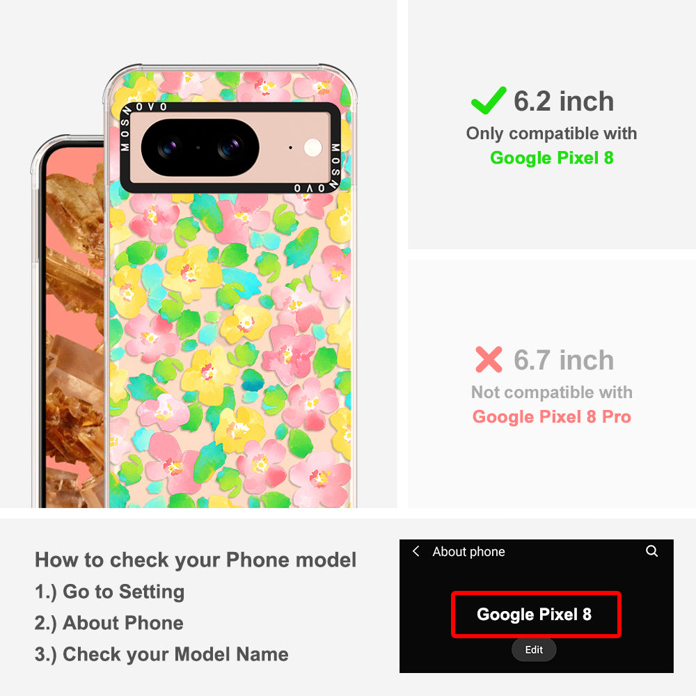 Floral Print Phone Case - Google Pixel 8 Case - MOSNOVO