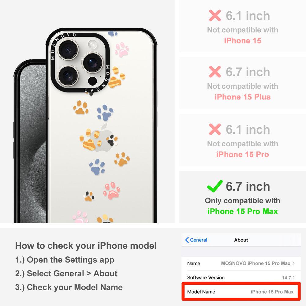 Colorful Paw Phone Case - iPhone 15 Pro Max Case - MOSNOVO