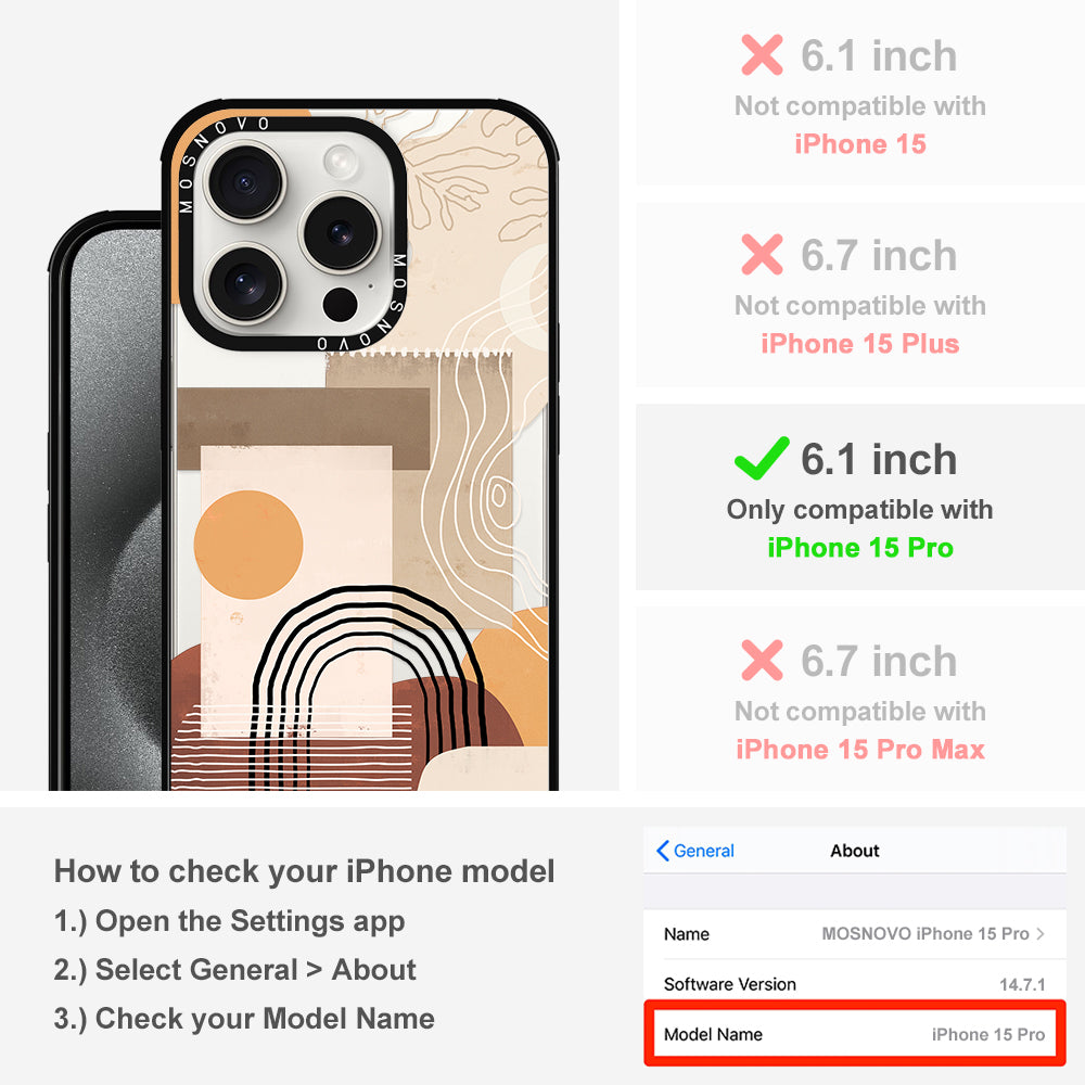 Minimalist Abstract Art Phone Case - iPhone 15 Pro Case - MOSNOVO