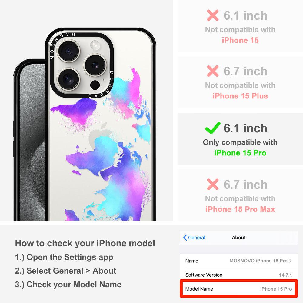 Psychedelic World Map Phone Case - iPhone 15 Pro Case - MOSNOVO