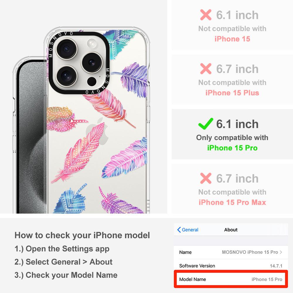 Tribal Feathers Phone Case - iPhone 15 Pro Case - MOSNOVO