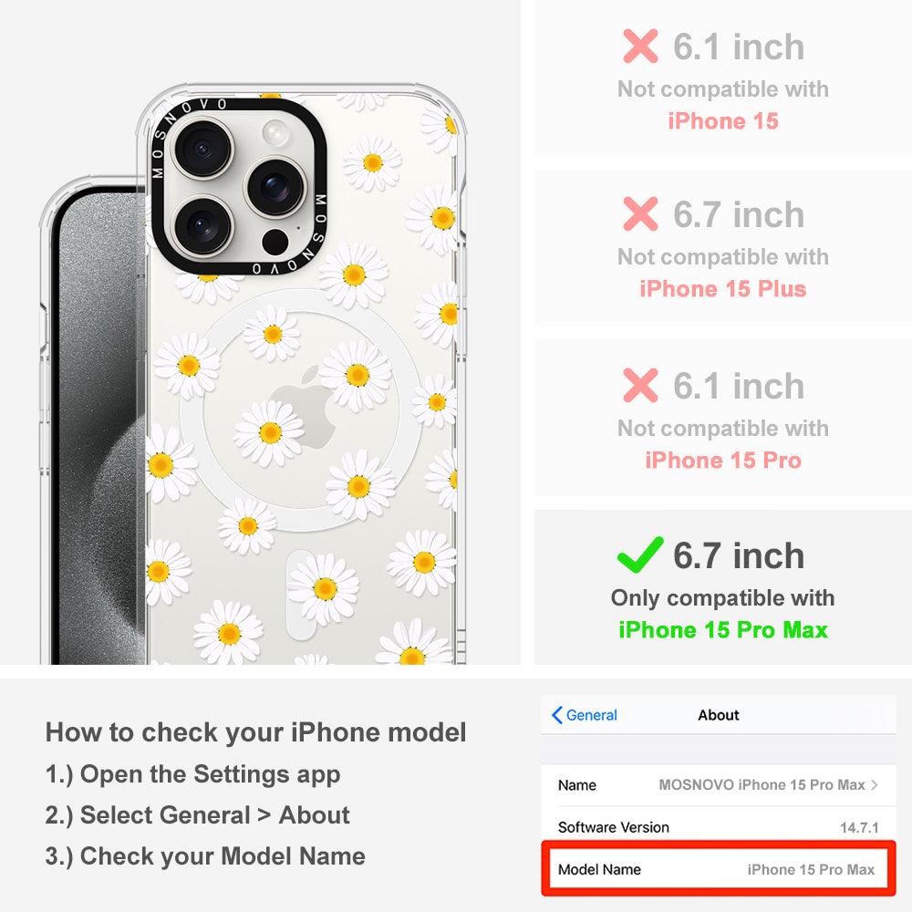 White Daisy Phone Case - iPhone 15 Pro Max Case - MOSNOVO