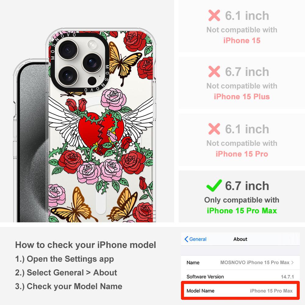 Wing Heart Phone Case - iPhone 15 Pro Max Case - MOSNOVO