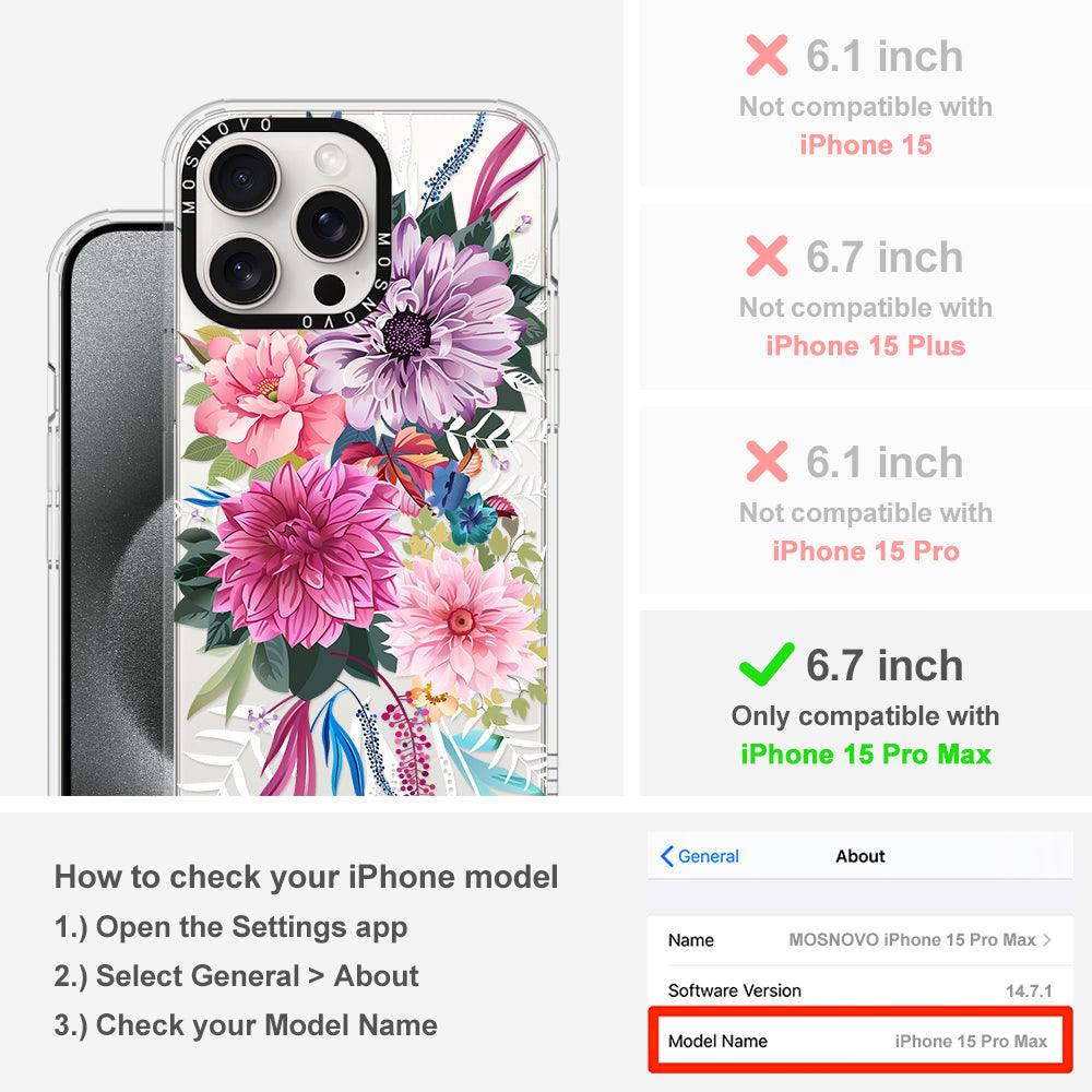 Dahlia Bloom Phone Case - iPhone 15 Pro Max Case - MOSNOVO