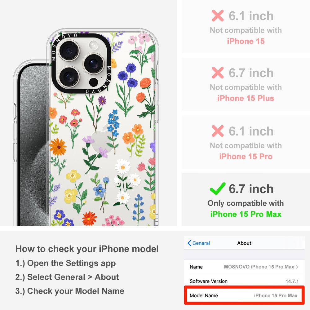 Botanical Floral Phone Case - iPhone 15 Pro Max Case - MOSNOVO