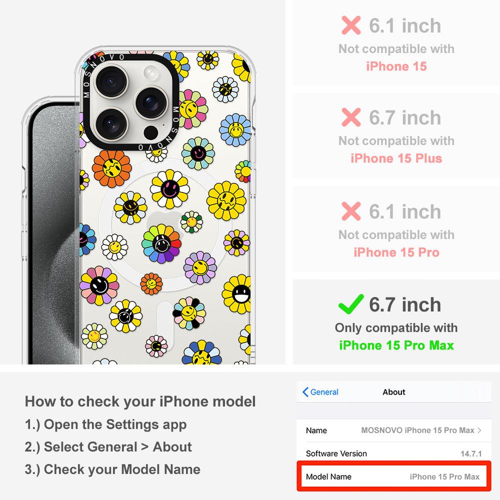 Flower Smiley Face Phone Case - iPhone 15 Pro Max Case - MOSNOVO