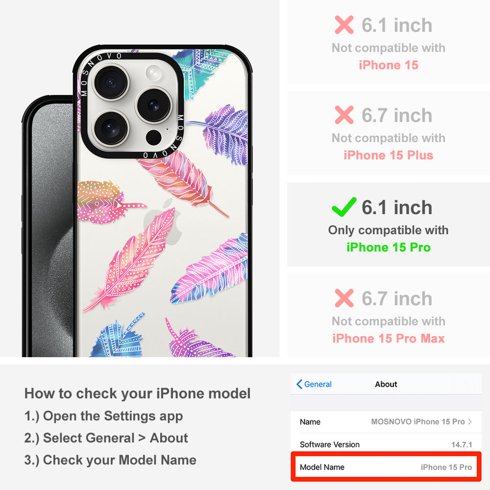 Tribal Feathers Phone Case - iPhone 15 Pro Case - MOSNOVO