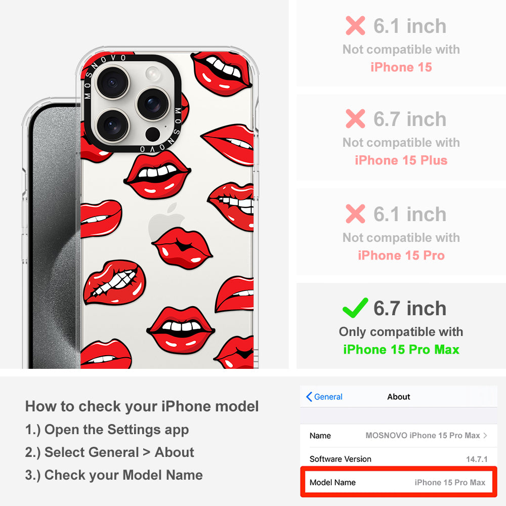 Hot Lips Phone Case - iPhone 15 Pro Max Case - MOSNOVO