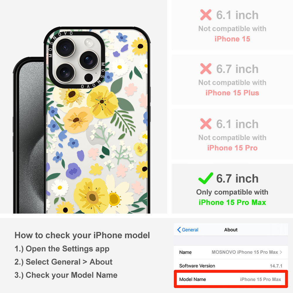 Spring Wild Floral Phone Case - iPhone 15 Pro Max Case - MOSNOVO