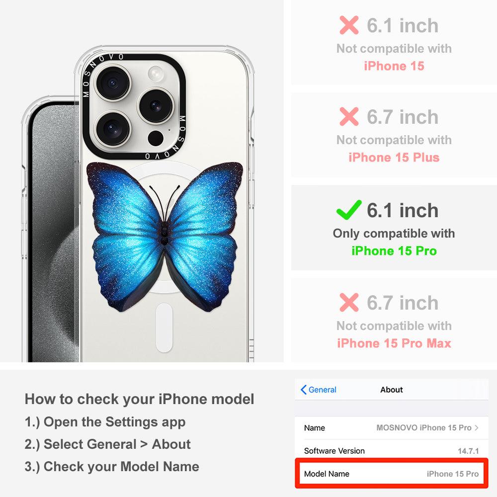 Shimmering Butterfly Phone Case - iPhone 15 Pro Case - MOSNOVO