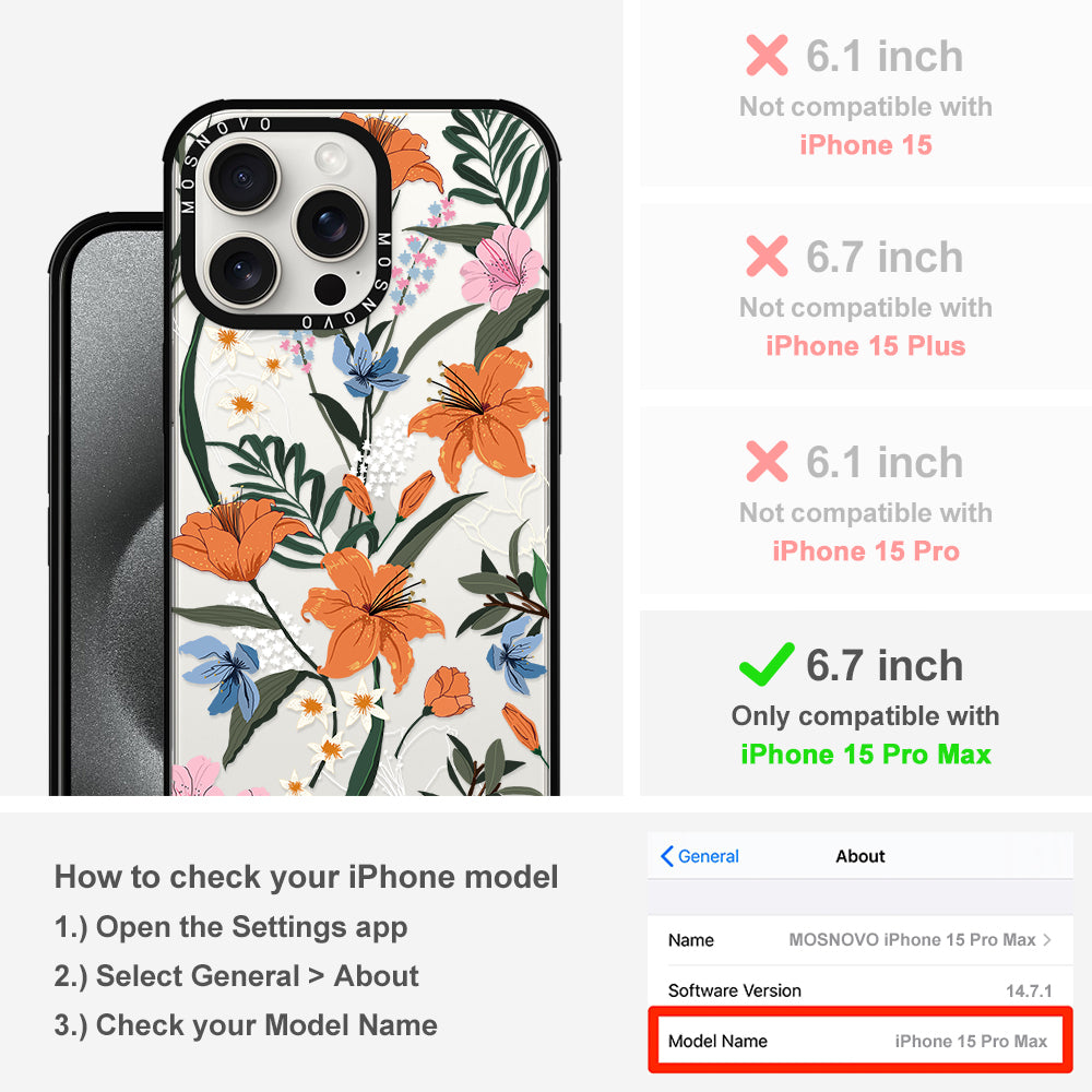 Lily Garden Phone Case - iPhone 15 Pro Max Case - MOSNOVO