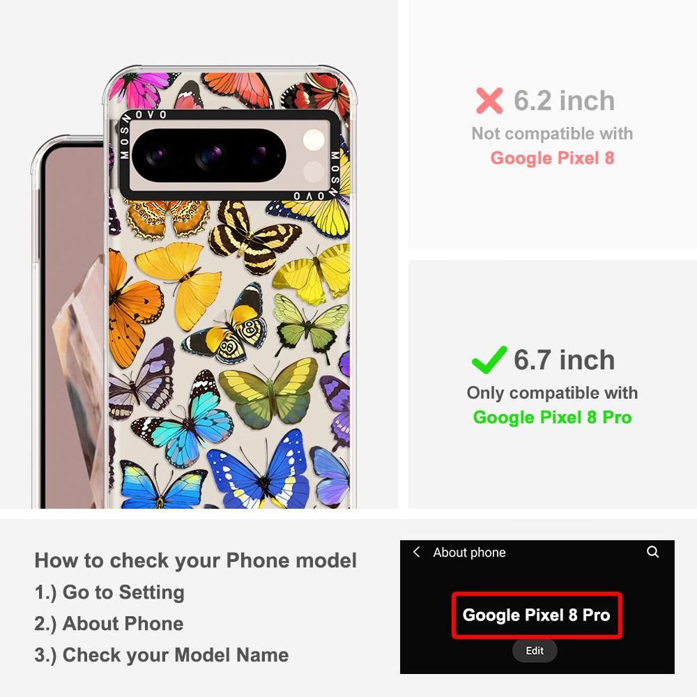 Rainbow Butterfly Phone Case - Google Pixel 8 Pro Case - MOSNOVO