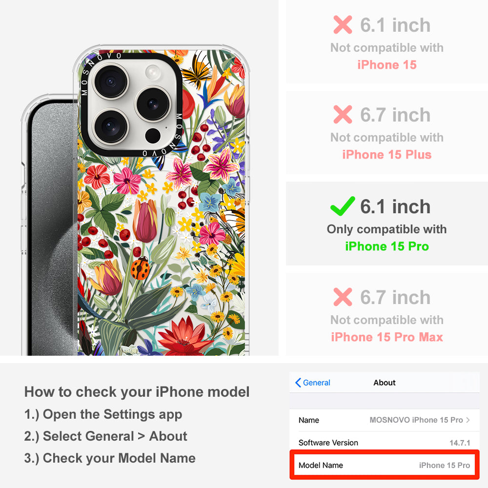 In The Garden Phone Case - iPhone 15 Pro Case - MOSNOVO