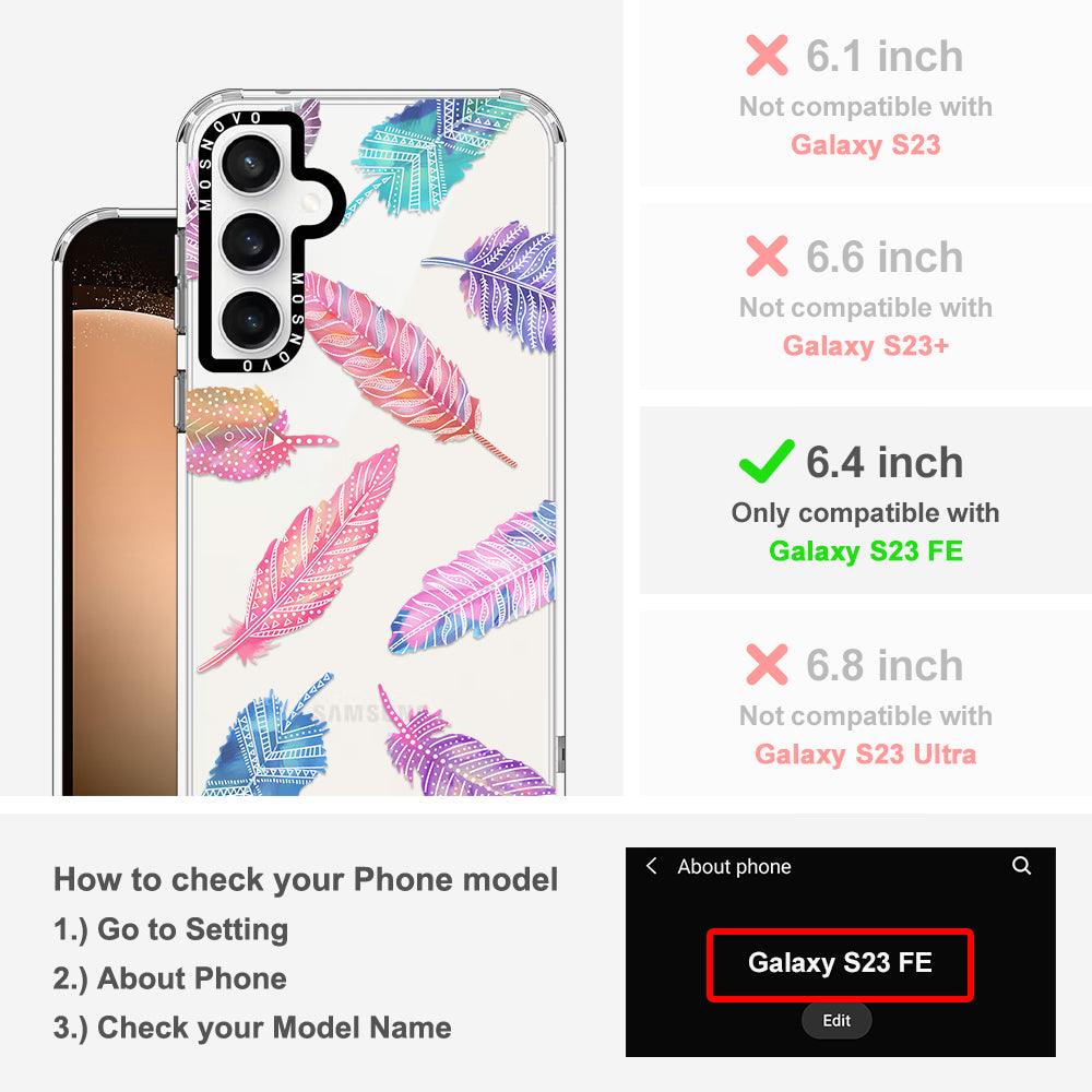 Boho Feather Phone Case - Samsung Galaxy S23 FE Case