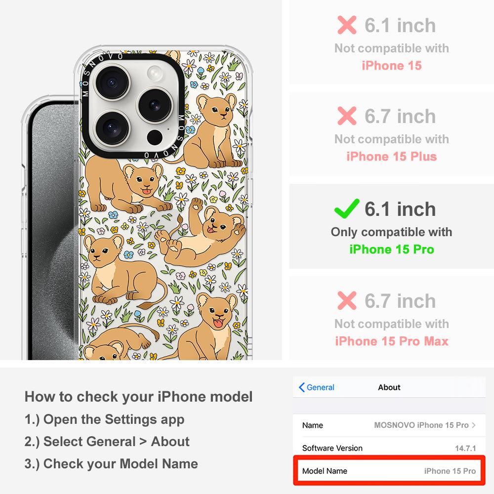 Cute Lion Phone Case - iPhone 15 Pro Case - MOSNOVO