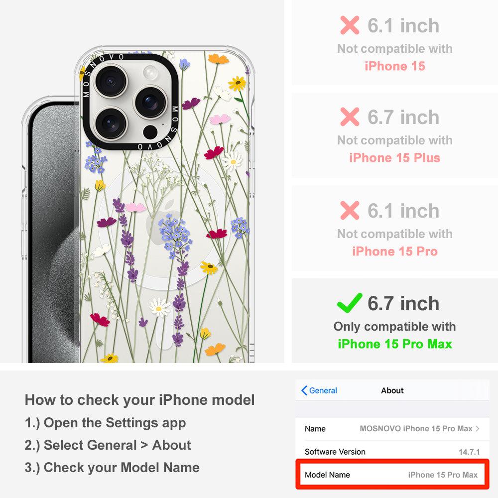 Floral Garden Lavender Daisy Flower Phone Case - iPhone 15 Pro Max Case - MOSNOVO