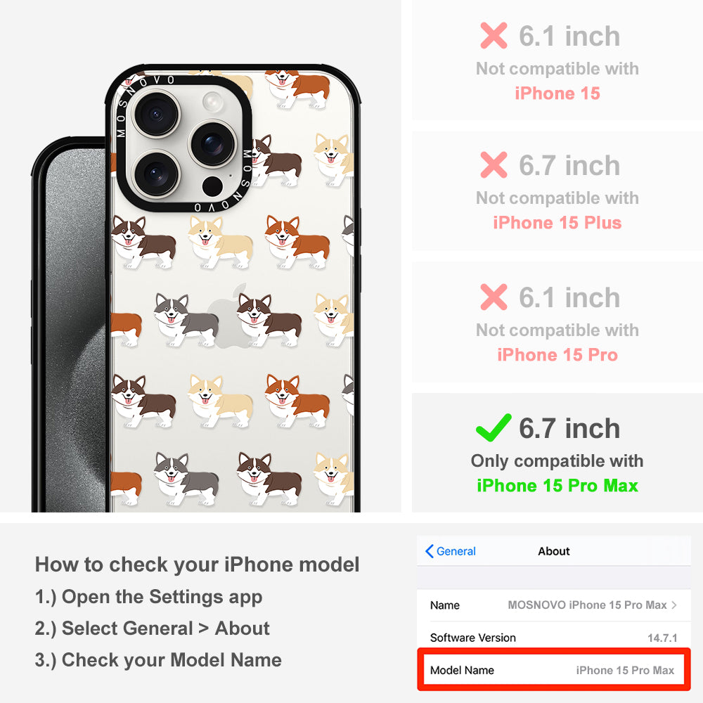 Cute Corgi Phone Case - iPhone 15 Pro Max Case - MOSNOVO