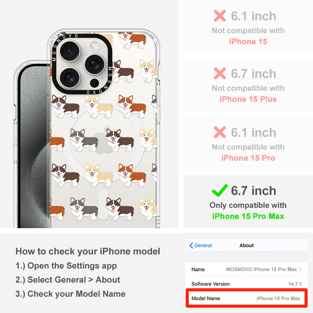 Cute Corgi Phone Case - iPhone 15 Pro Max Case - MOSNOVO