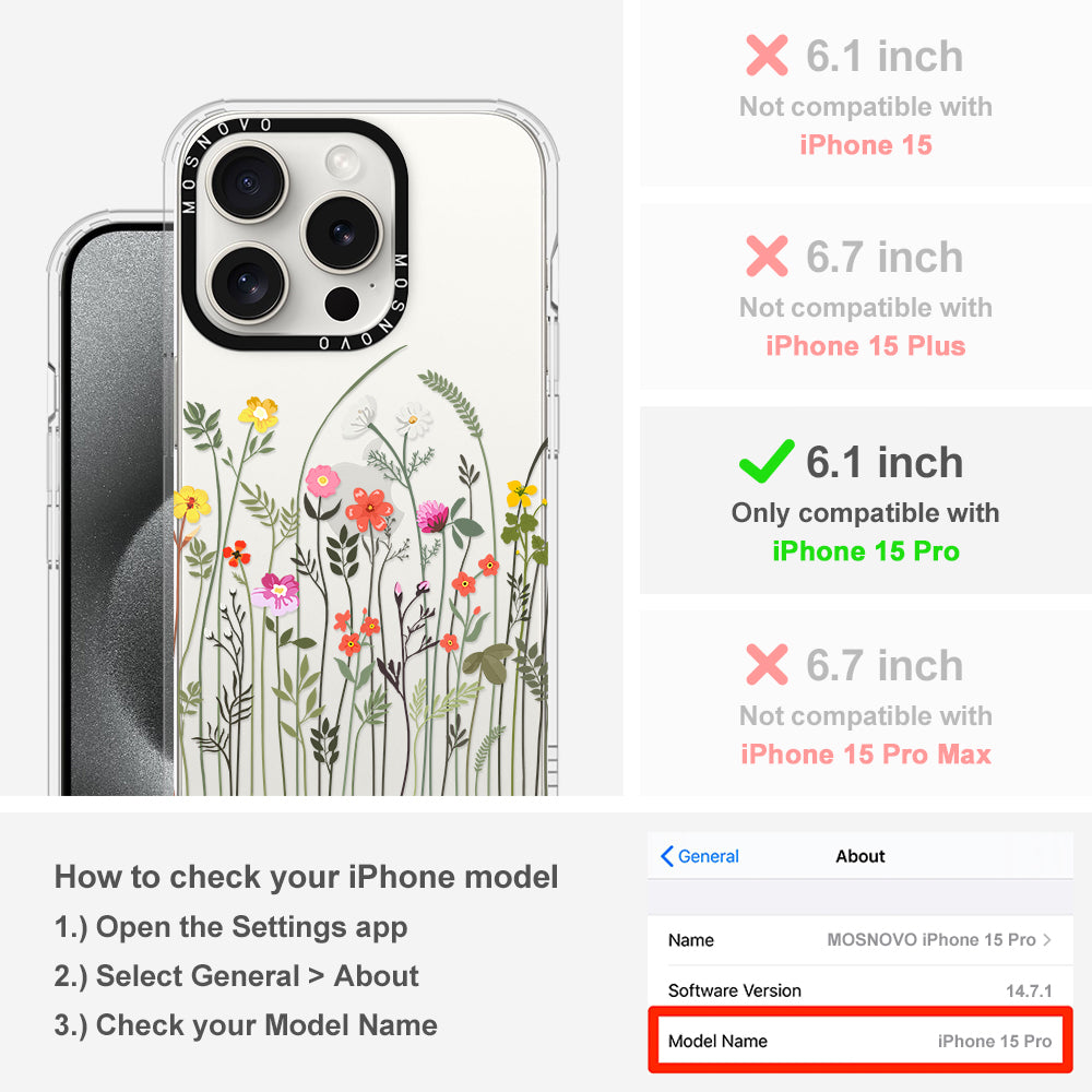 Spring Wildflower Phone Case - iPhone 15 Pro Case - MOSNOVO